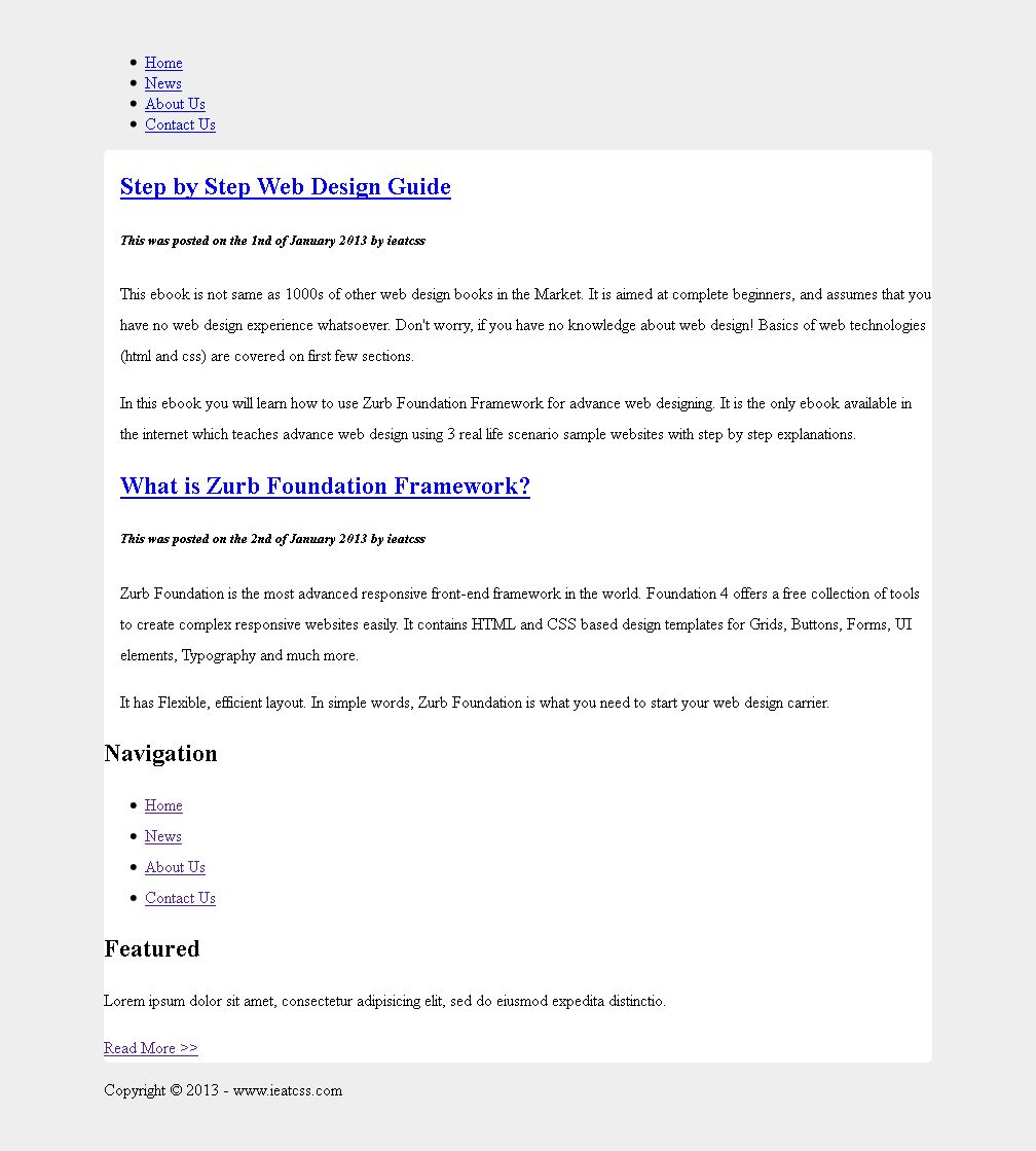 CSS3 Example Website Step2
