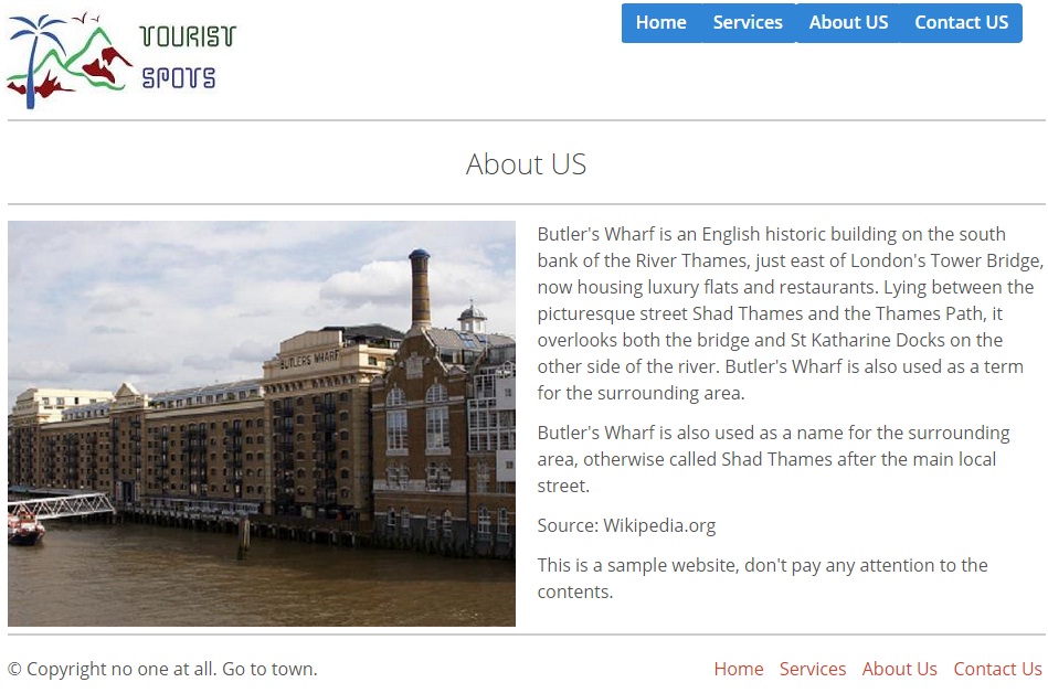 Gumby Tourist Spot Website About US Page