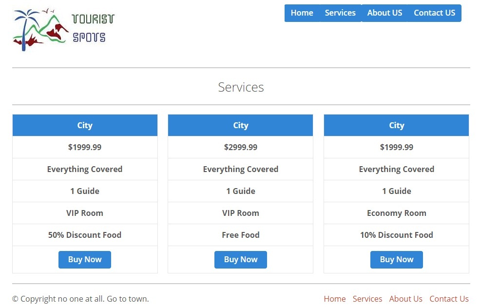 Gumby Tourist Spot Website Service Page