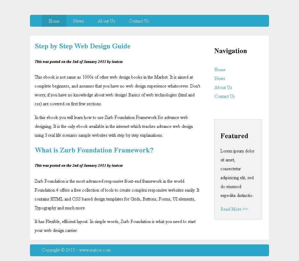 Resonsive Design Example Website