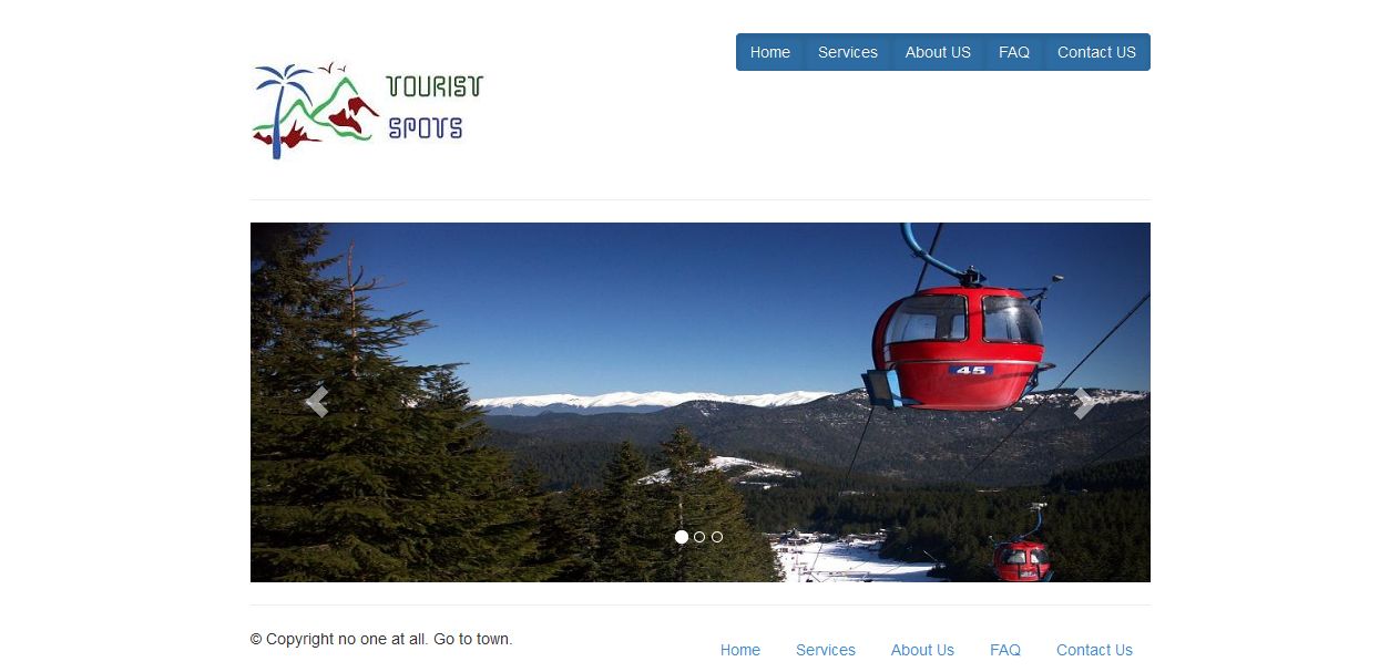 Twitter Bootstrap Tourist Spot Website Home Page With Carousal